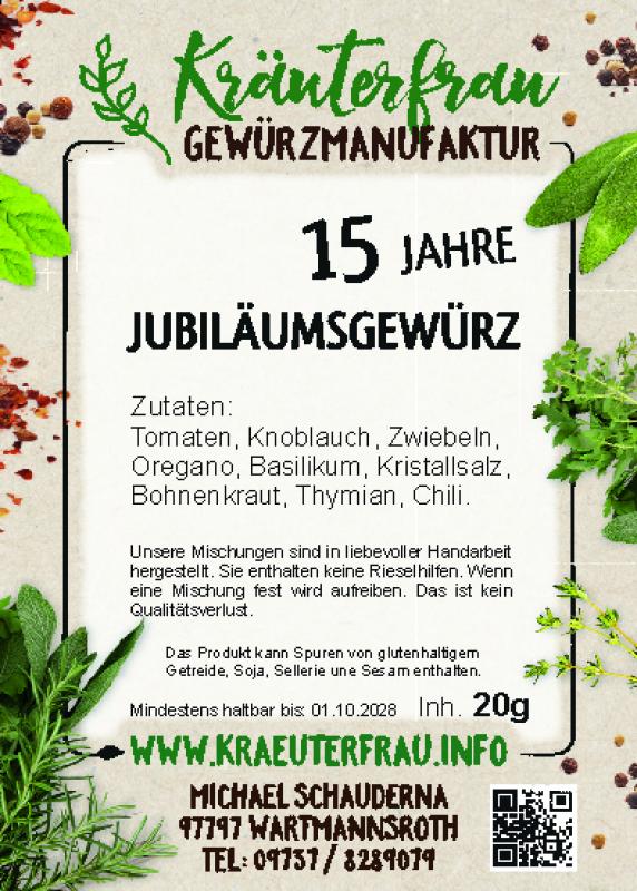 JUBILÄUMSGEWÜRZ - 15 Jahre - 20g